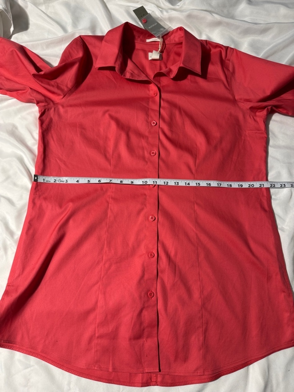 Chico’s Effortless Cotton Shirt NWT Size 2 Party Punch Button Up Casual Workwear - Picture 8 of 11